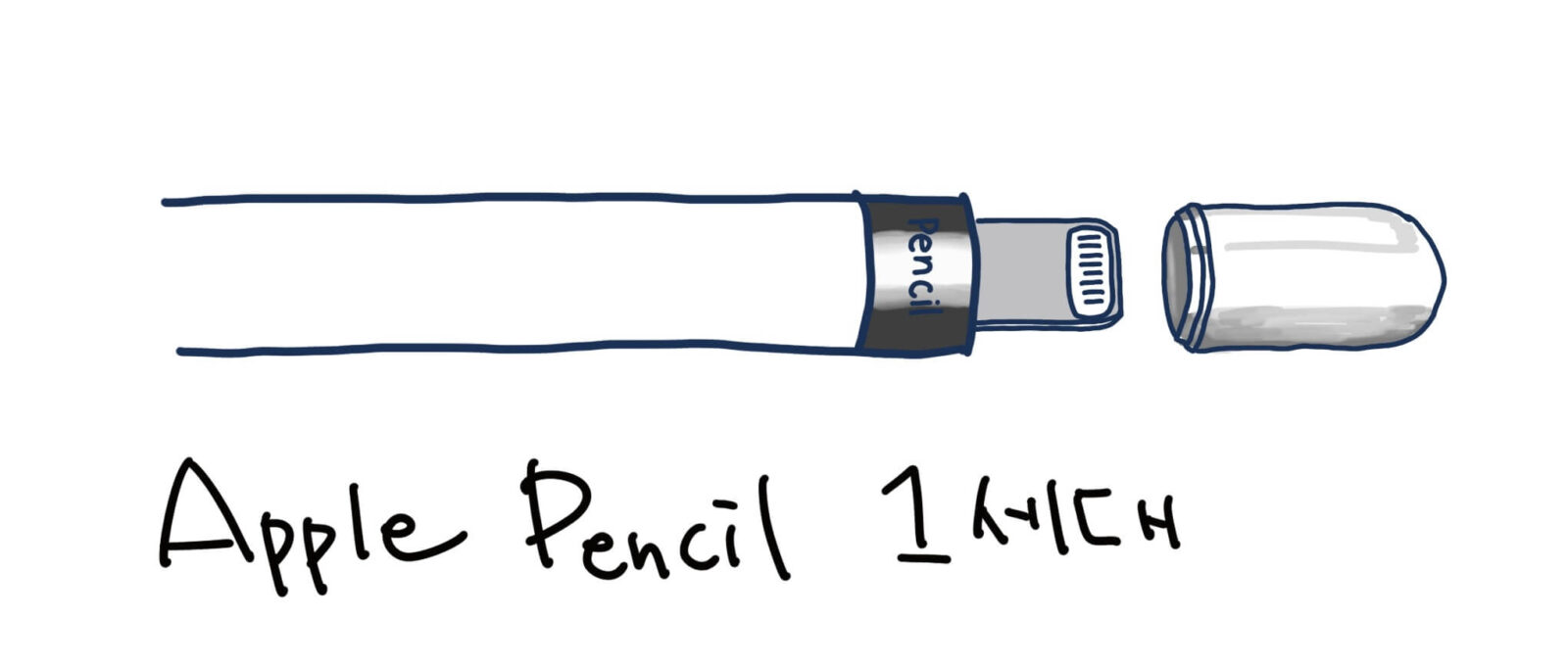 라이트닝 커넥터를 가진 애플펜슬 1세대입니다.
